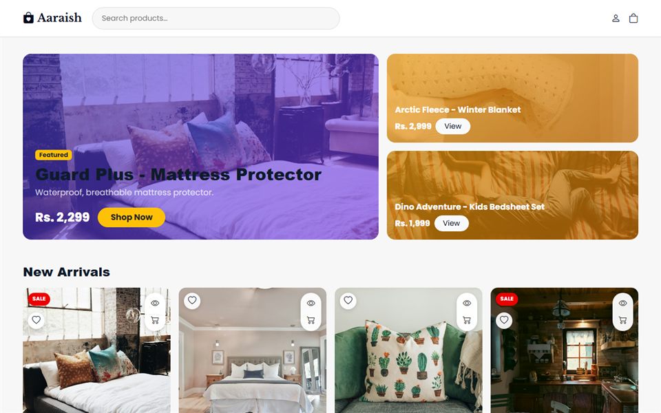 The home page of Aaraish